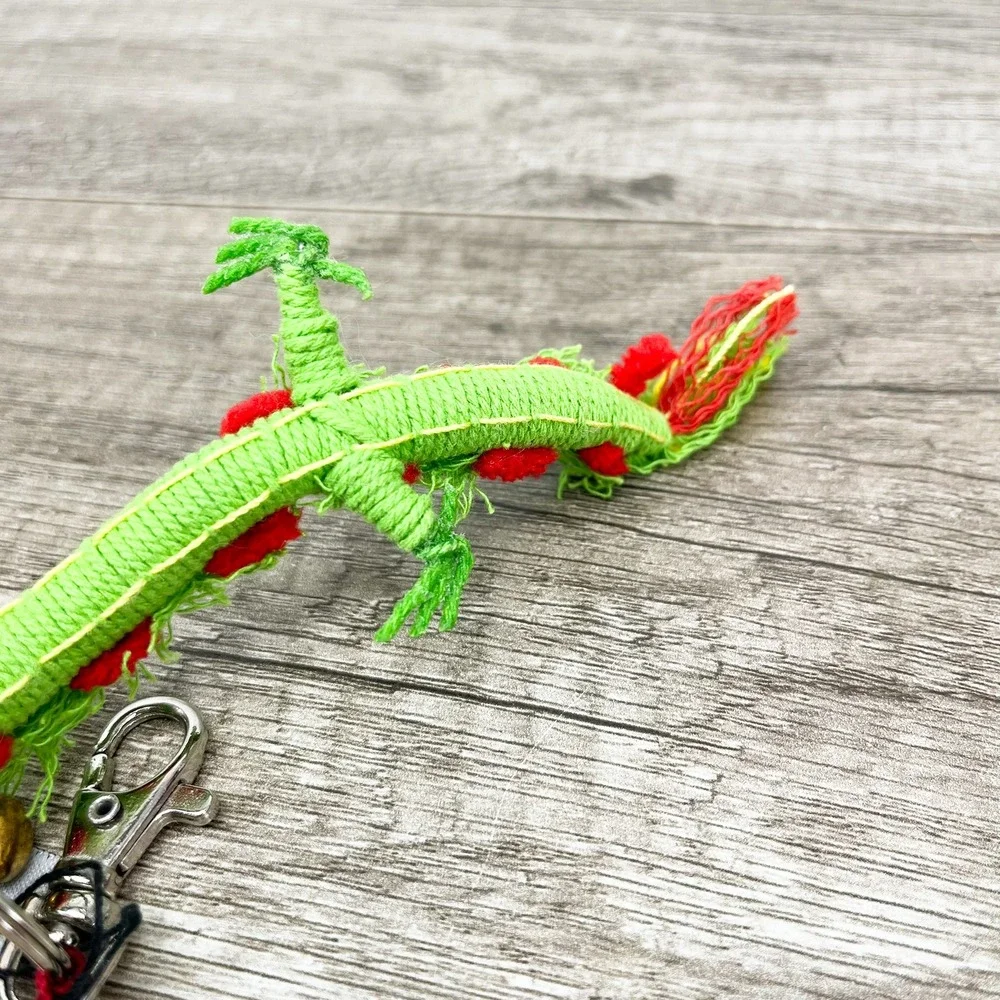 Kamibashi The String Doll Gang Long Dragon Keychain Green Handmade Charm Kokeshi